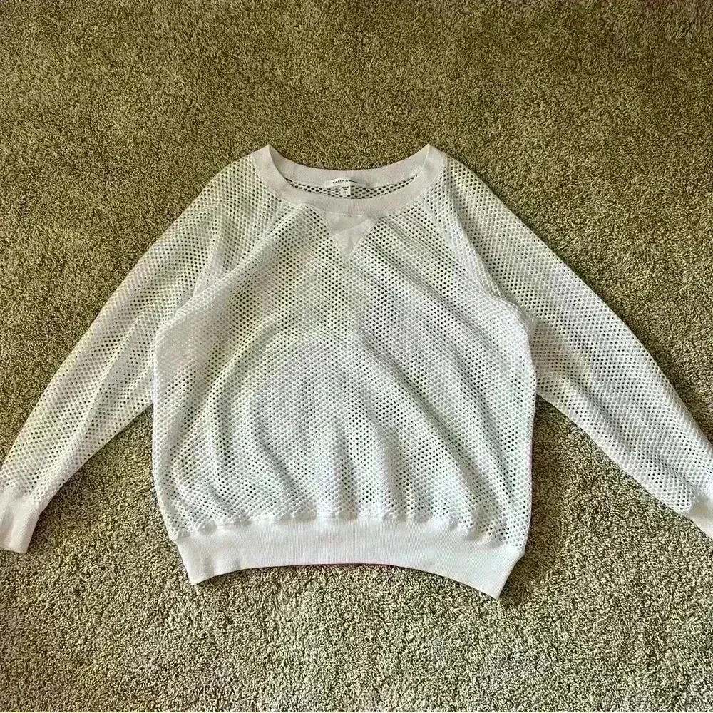 Karen Kane Mesh Crewneck Swim Coverup Top Womens L